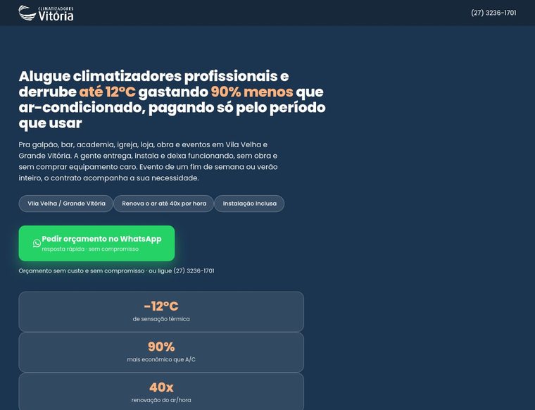 Prévia da página Climatizadores Vitória Locação